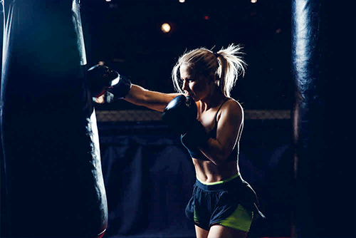 woman boxing sport training
